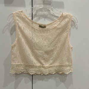 Creme Crocheted Crop Top